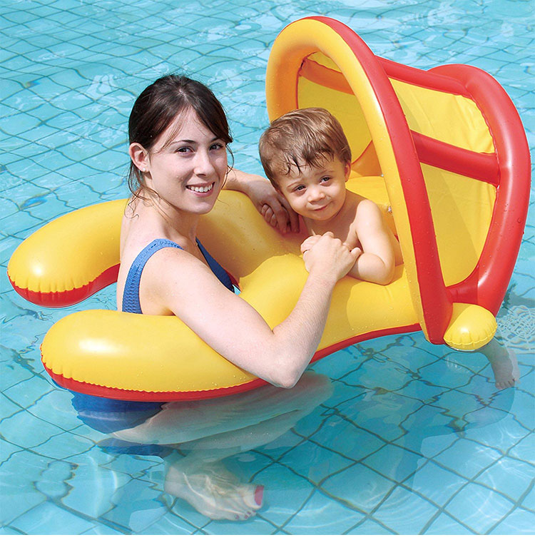 BOUÉE DUO - PARENT ENFANT - OMBRELLE ANTI UV + JOUET INTÉGRÉ