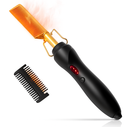 Peigne Chauffant Électrique pour Cheveux | Stylisme Rapide et Sûr à Domicile