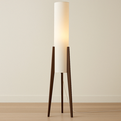 Lampe de Sol en Noyer Massif | Élégance et Ambiance Cosy