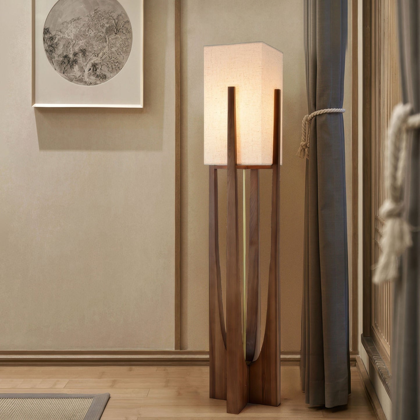 Lampe sur Pied Wabi Sabi Japonaise | Élégance Naturelle et Atmosphère Chaleureuse