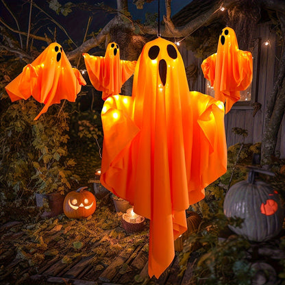 Lumières Fantômes en Tissu pour Halloween | Décorations Effrayantes et Lumineuses