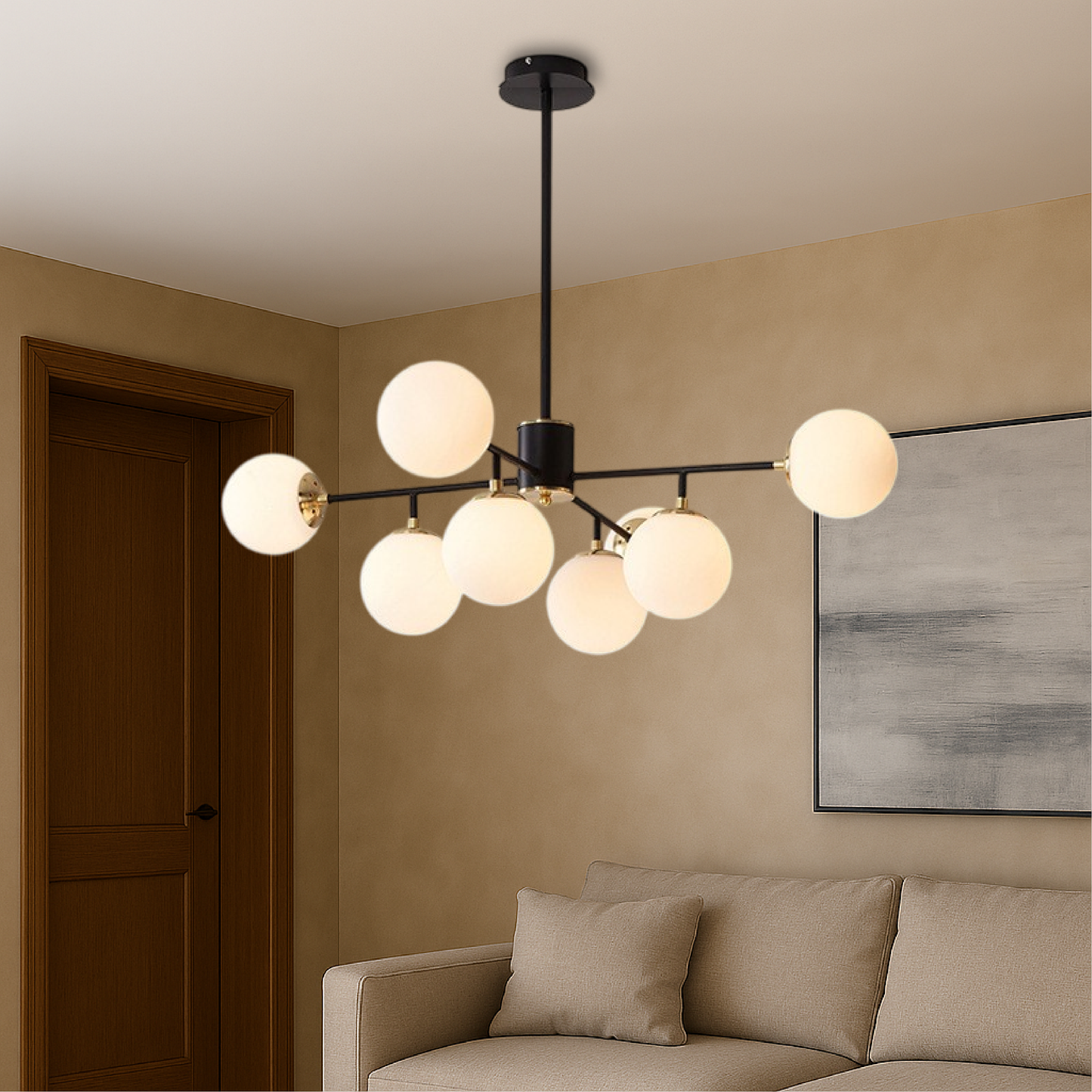 Lustre en Verre Scandinave | Éclairage Contemporain et Réglable