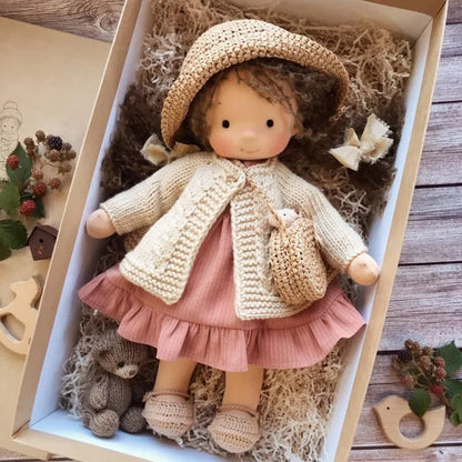 Poupée en Coton Doux Fait Main | Cadeau Kawaii dans Boîte en Tissu