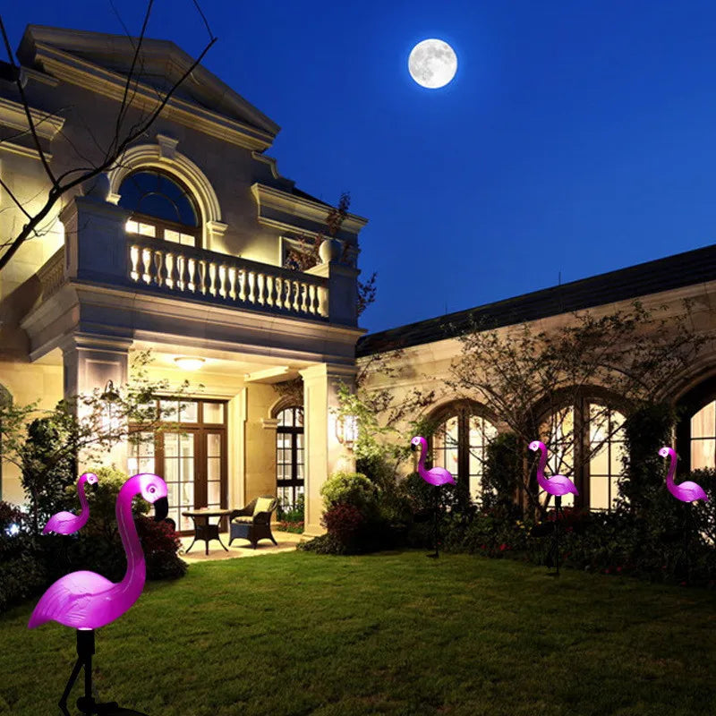 Lumière Solaire Flamant Rose | Décoration Écologique pour Jardin