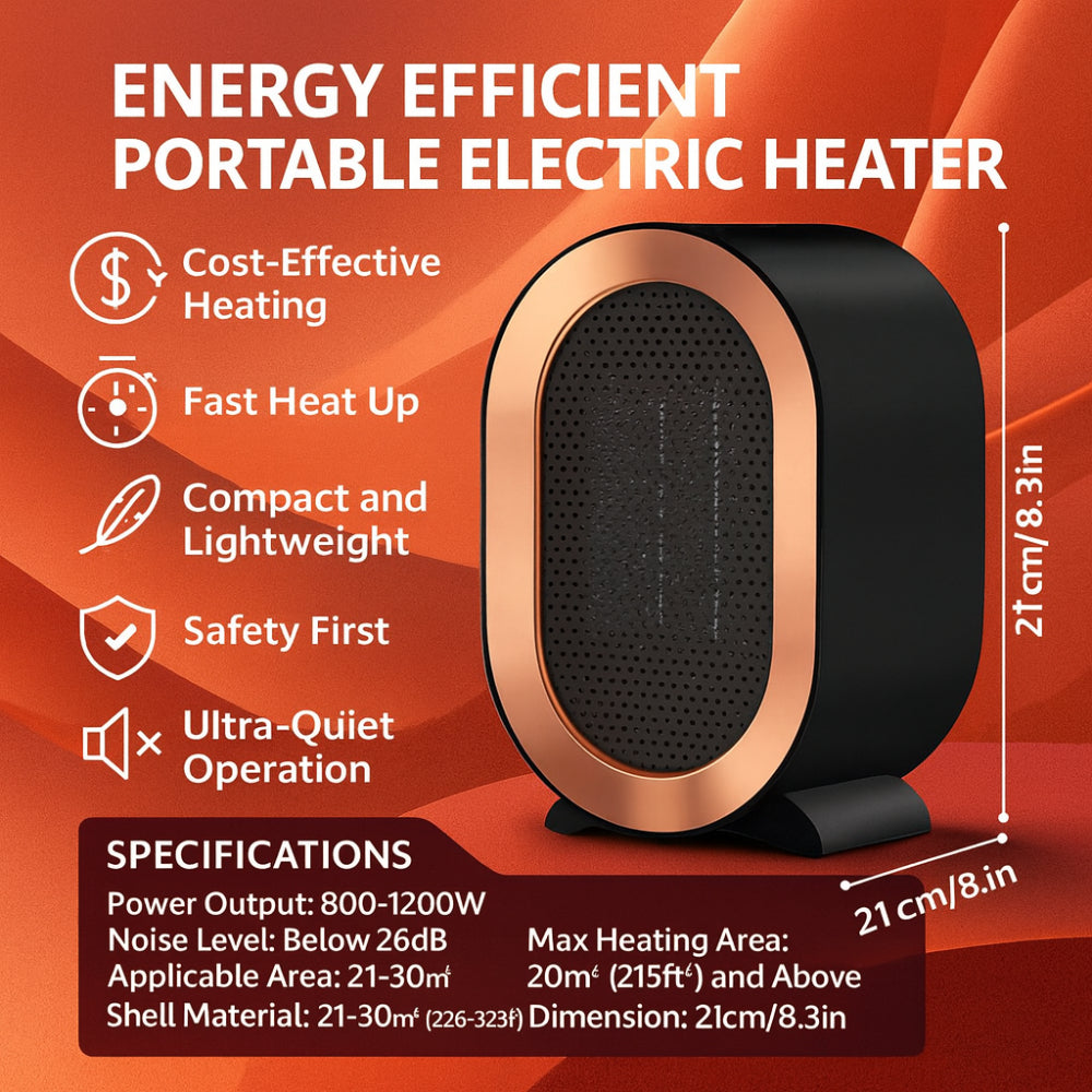 Chauffage Électrique Portable Céramique | Chaleur Rapide et Silencieuse