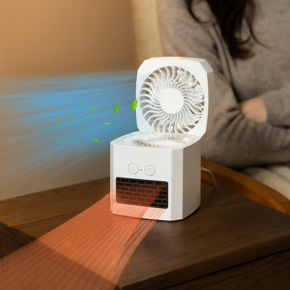 Chauffage et Ventilateur Électrique Portable | Confort Toute l'Année en Bureau