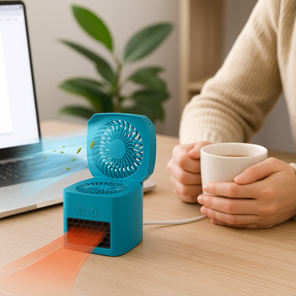 Chauffage et Ventilateur Électrique Portable | Confort Toute l'Année en Bureau