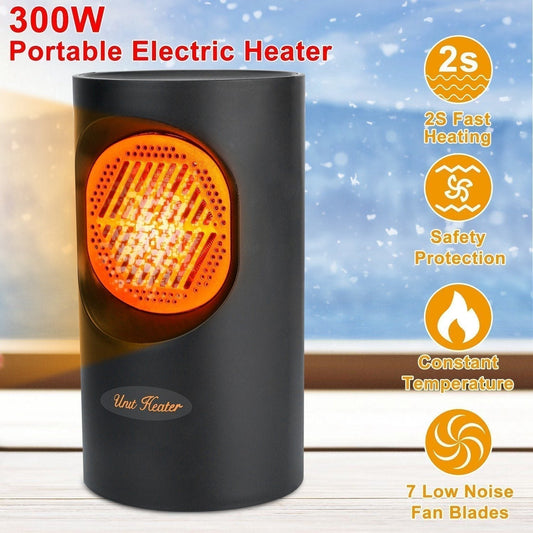 Chauffage Électrique Portable 300W | Chaleur Instantanée et Silencieuse
