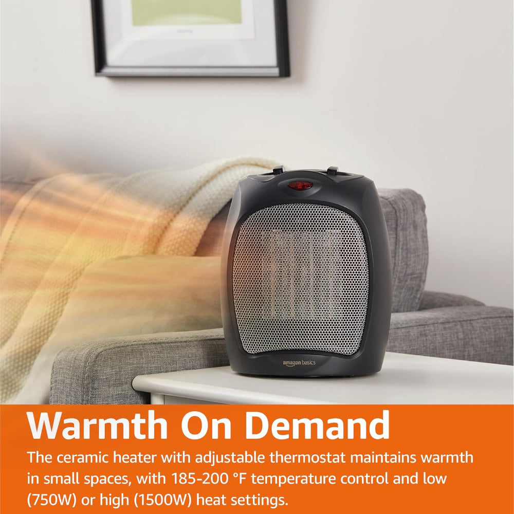 Chauffage d'appoint céramique électrique | Compact et sécurisé avec thermostat