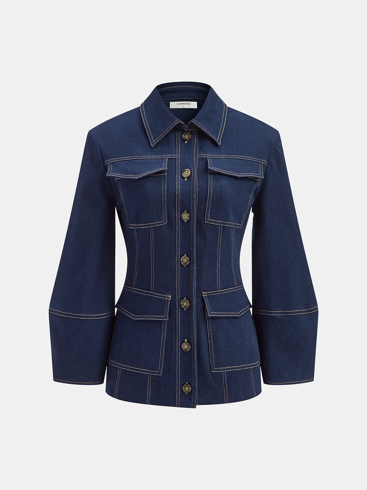 Veste en Denim pour Femme | Couture Contrastée et Confort Élastique