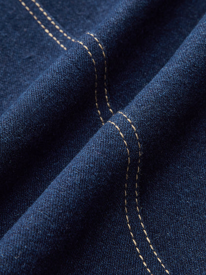 Veste en Denim pour Femme | Couture Contrastée et Confort Élastique
