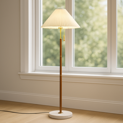Lampe de Sol Vintage en Bois | Design Élégant et Atmosphère Chaleureuse