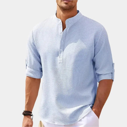 T-shirt à Manches Longues Homme | Col Henley Classique et Polyvalent