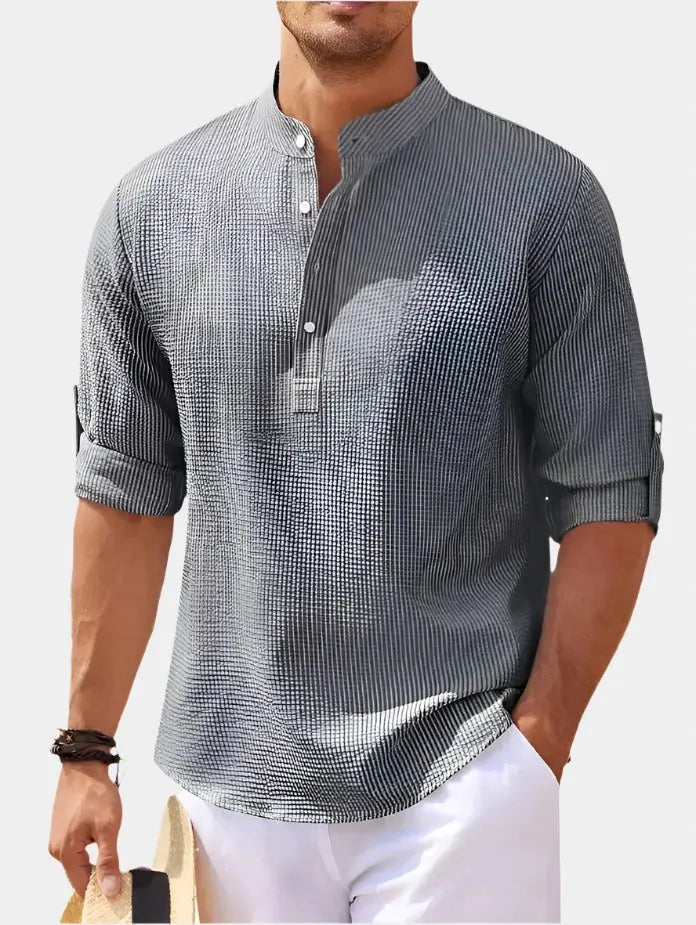 T-shirt à Manches Longues Homme | Col Henley Classique et Polyvalent