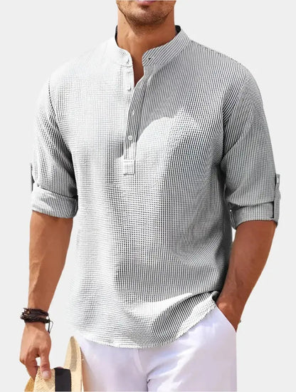 T-shirt à Manches Longues Homme | Col Henley Classique et Polyvalent
