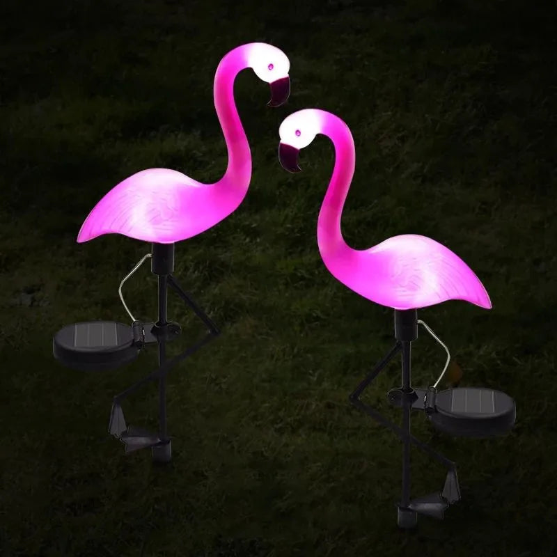 Lumière Solaire Flamant Rose | Décoration Écologique pour Jardin