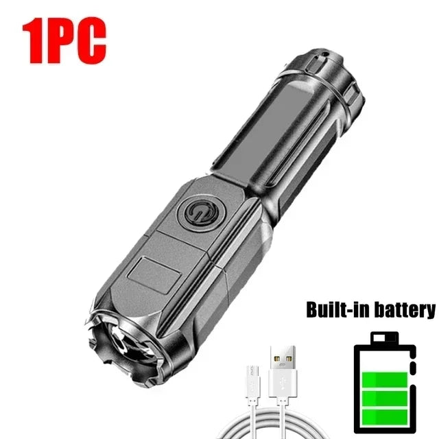 Lampe de Poche LED Rechargeable | Puissante, Étanche et Portable