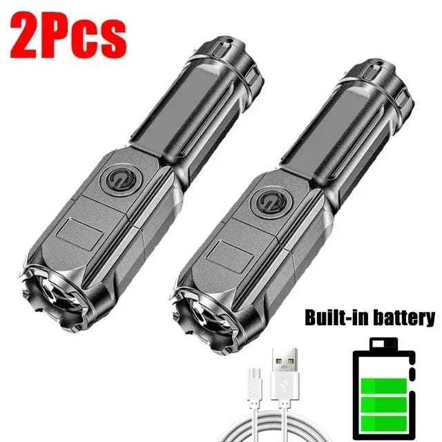 Lampe de Poche LED Rechargeable | Puissante, Étanche et Portable