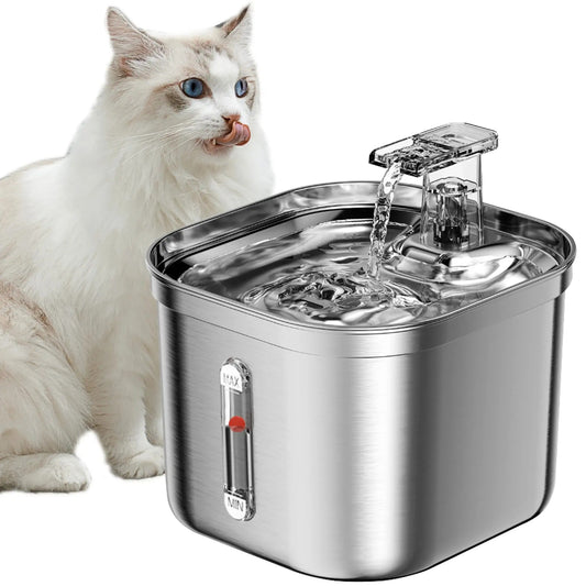 Fontaine à Eau pour Chats | Acier Inoxydable et Silencieuse