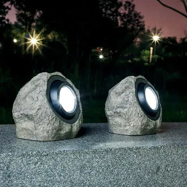 Lampe Solaire d'Extérieur en Pierre | Éclairage Écologique et Durable