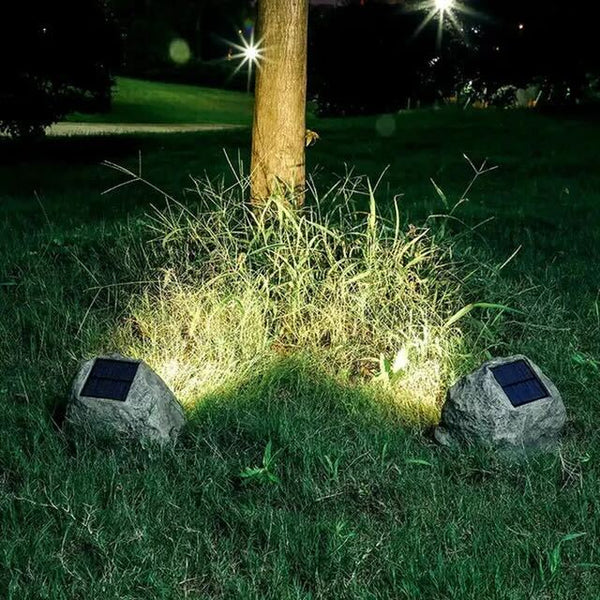 Lampe Solaire d'Extérieur en Pierre | Éclairage Écologique et Durable