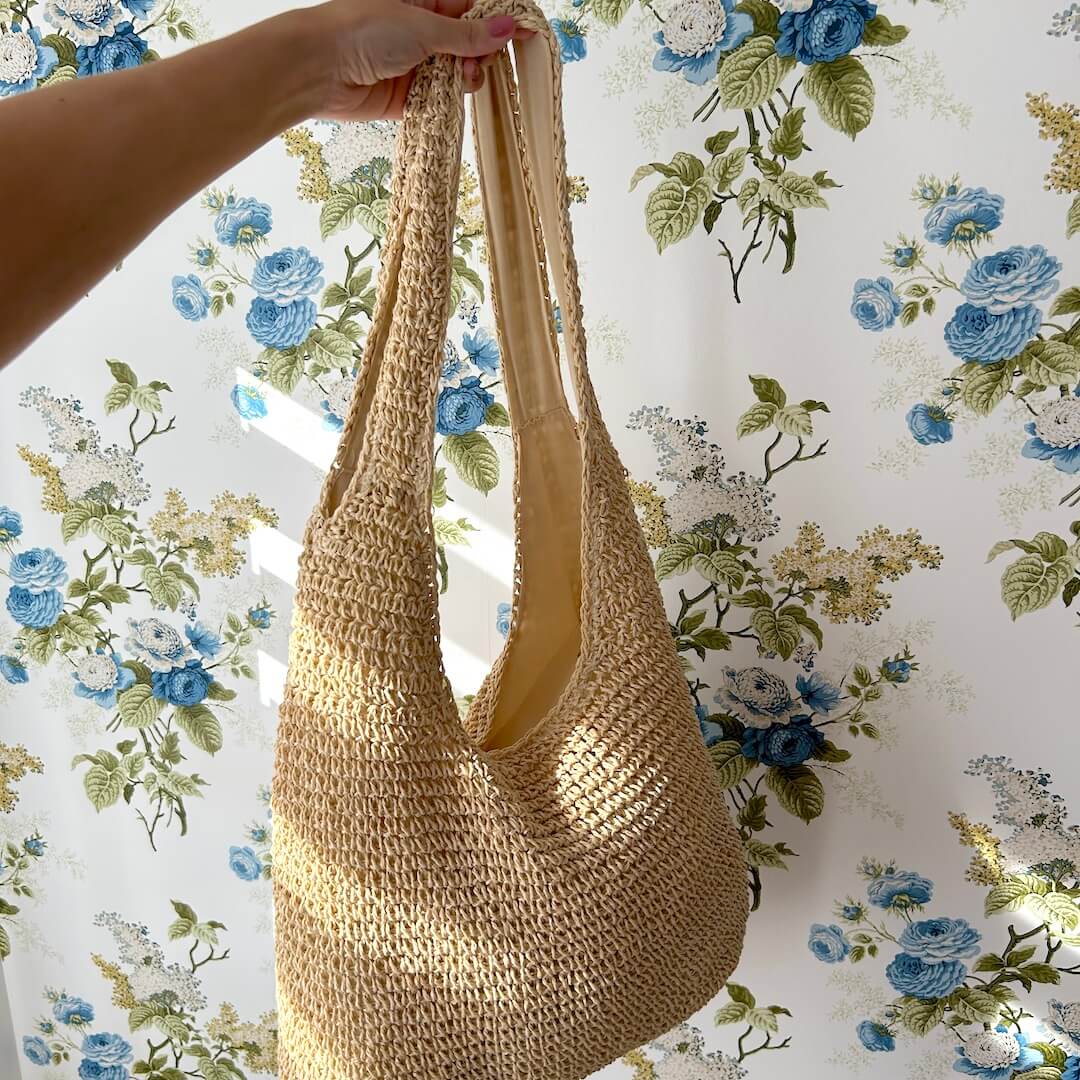 Sac de Plage en Paille Bohème | Rangement Spacieux et Élégant