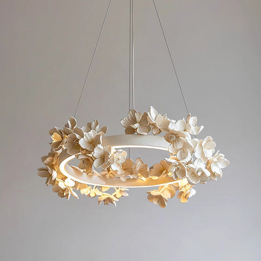 Lustre en Fleurs de Céramique | Élégance Romantique et Chaleureuse