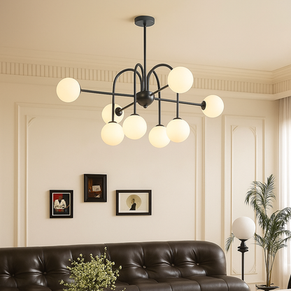 Lustre Contemporain en Verre | Design Artistique et Éclairage LED