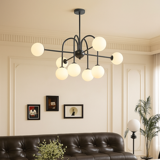 Lustre Contemporain en Verre | Design Artistique et Éclairage LED