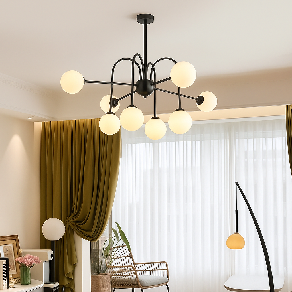 Lustre Contemporain en Verre | Design Artistique et Éclairage LED