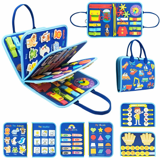 Livre Montessori Interactif pour Enfants | Activités Engagantes avec Lacets et Boutons