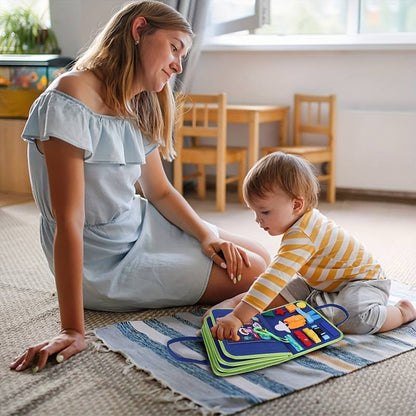 Livre Montessori Interactif pour Enfants | Activités Engagantes avec Lacets et Boutons