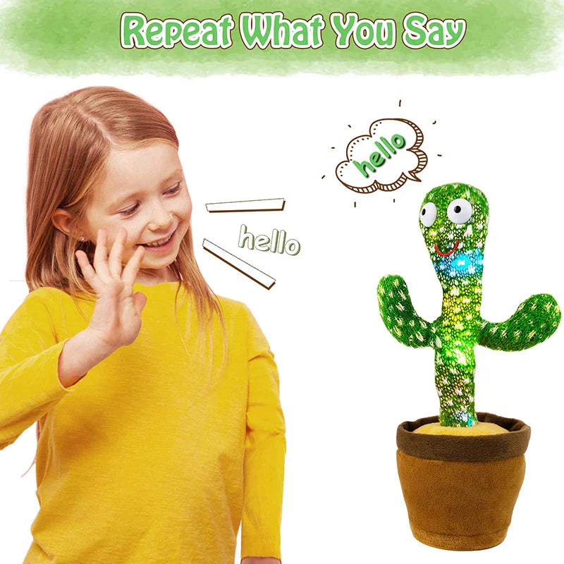 Cactus en Peluche Interactif pour Enfants | Jouet Doux et Dansant pour Décoration