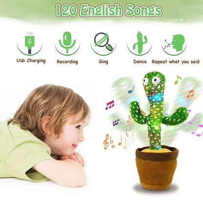 Cactus en Peluche Interactif pour Enfants | Jouet Doux et Dansant pour Décoration