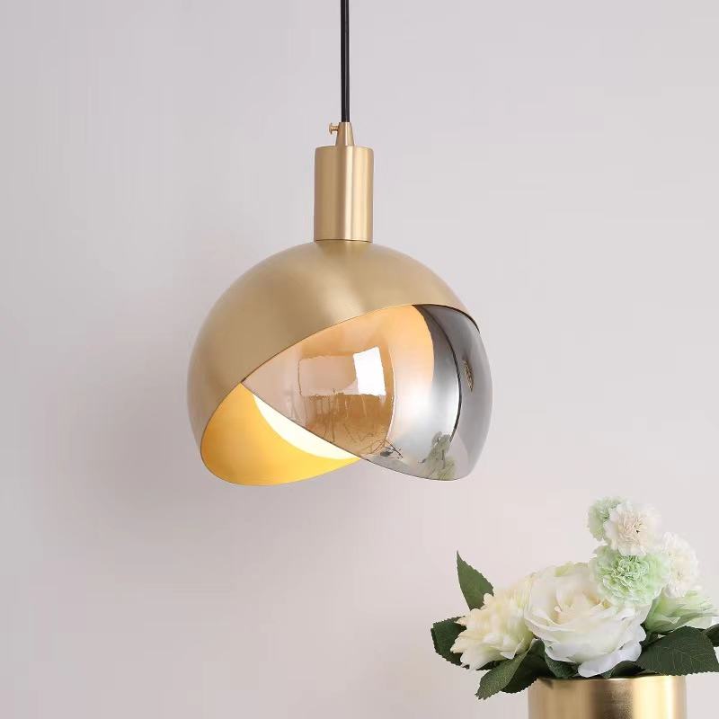 Suspension en Verre Doré Moderne | Design Scandinave Élégant et Réglable
