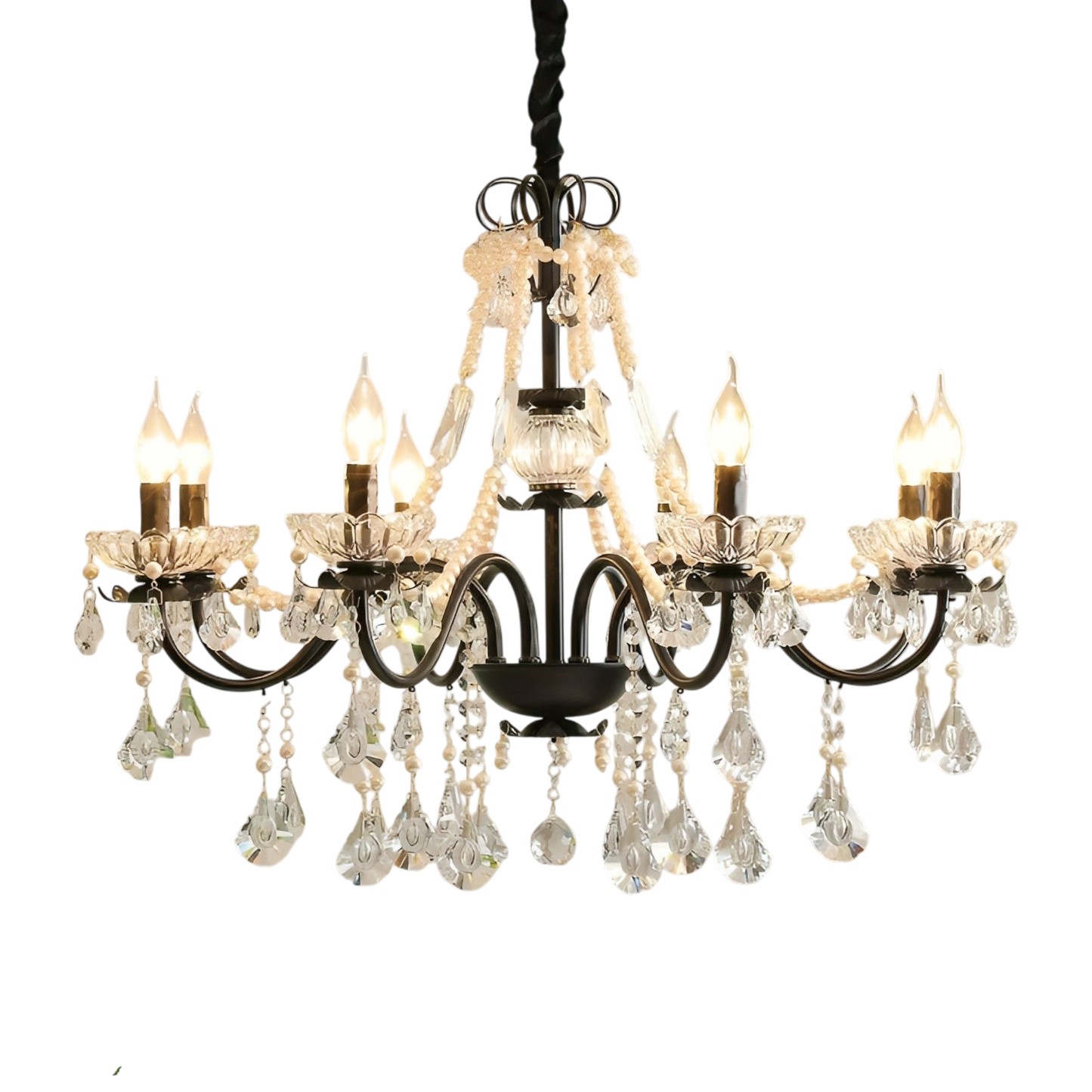 Lustre en Cristal Noir Contemporain | Élégance et Luxe pour Votre Intérieur