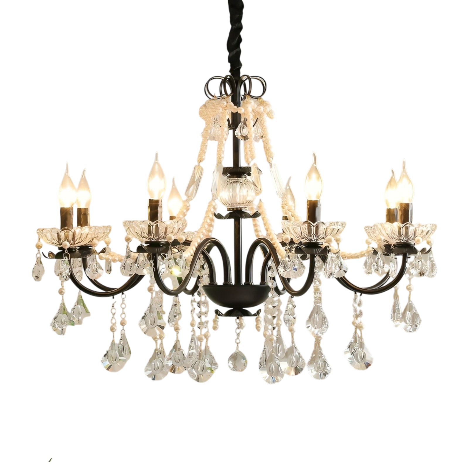 Lustre en Cristal Noir Contemporain | Élégance et Luxe pour Votre Intérieur