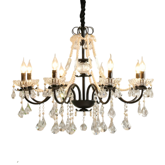 Lustre en Cristal Noir Contemporain | Élégance et Luxe pour Votre Intérieur
