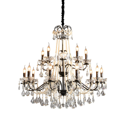 Lustre en Cristal Noir Contemporain | Élégance et Luxe pour Votre Intérieur