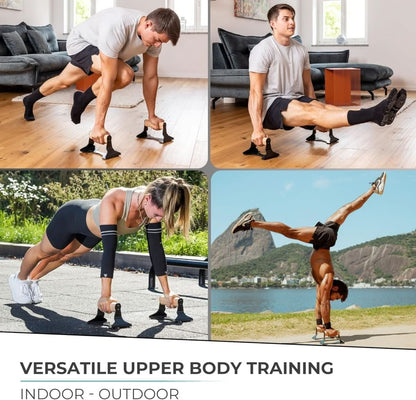 Barres de Pompes en Bois Ergonomiques | Stabilité et Confort pour Entraînement