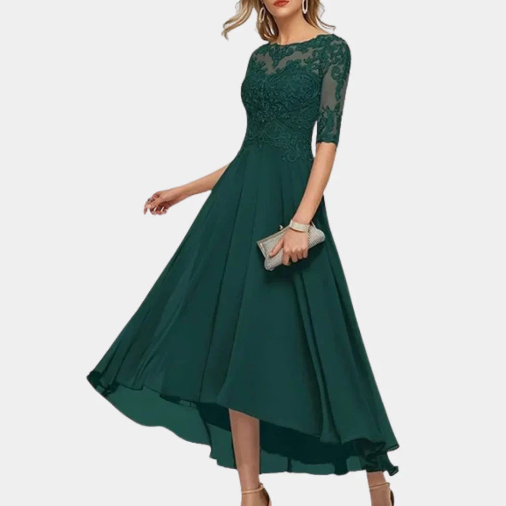 Robe Maxi Élégante en Chiffon | Silhouette A-Ligne et Détails Raffinés