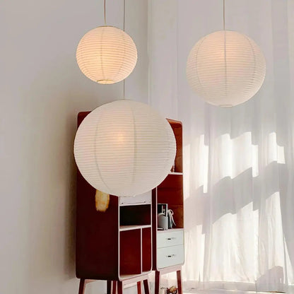 Lustre en Papier de Mulberry | Luminaire Suspendu à Hauteur Ajustable