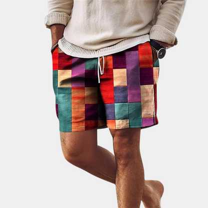 Shorts d'été pour Hommes | Imprimé Géométrique Tendance et Confortable