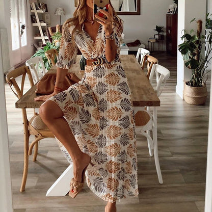 Robe Maxi Boho Femme | Décolleté en V Flatteur et Confort Optimal
