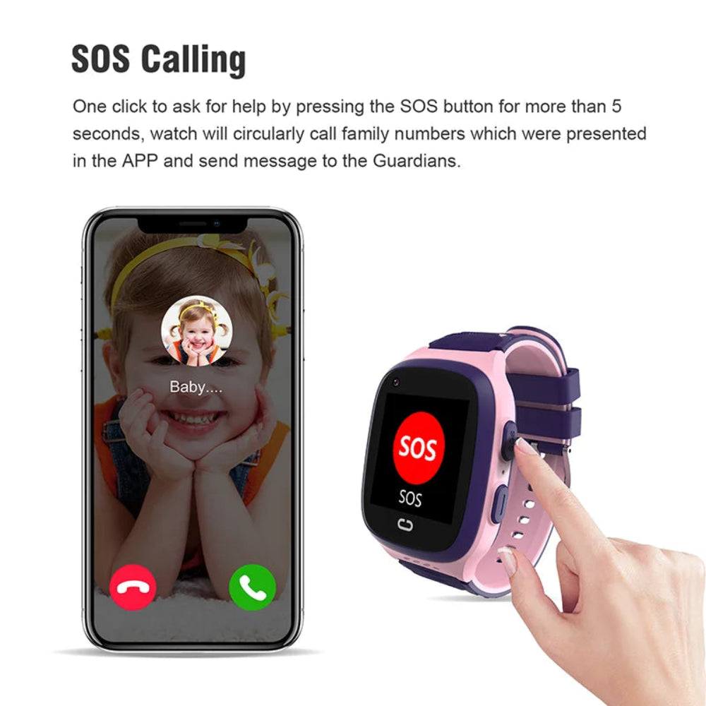 Montre GPS Enfant Étanche | Design Durable avec Appels Vidéo