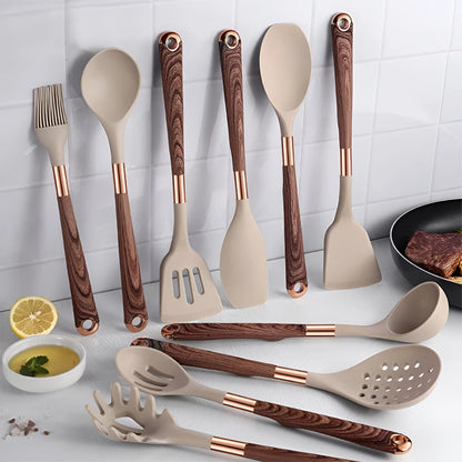 Ustensiles de Cuisine en Silicone | Ensemble Pratique et Élégant pour Chefs