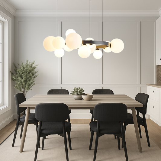Lustre Scandinave pour Salle à Manger | Design Minimaliste et Ambiance Chaleureuse
