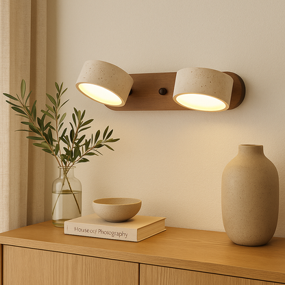 Applique Murale en Travertin | Éclairage LED Chic et Apaisant