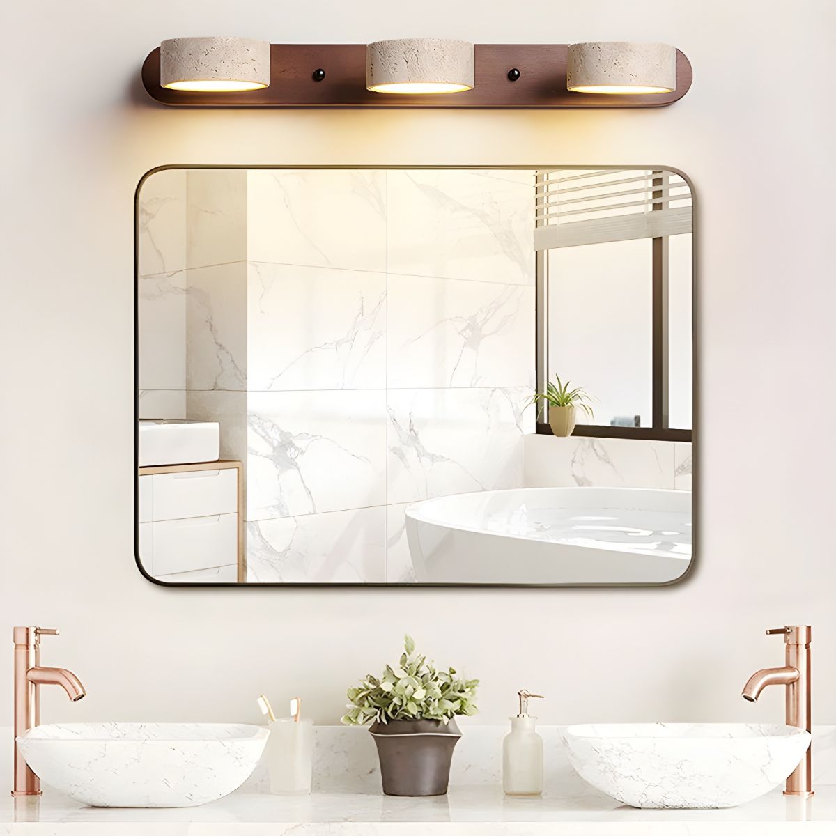 Applique Murale en Travertin | Éclairage LED Chic et Apaisant