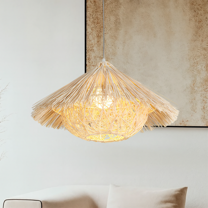 Lampe Suspendue en Rotin et Bambou | Élégance Artisanale et Ambiance Chaleureuse